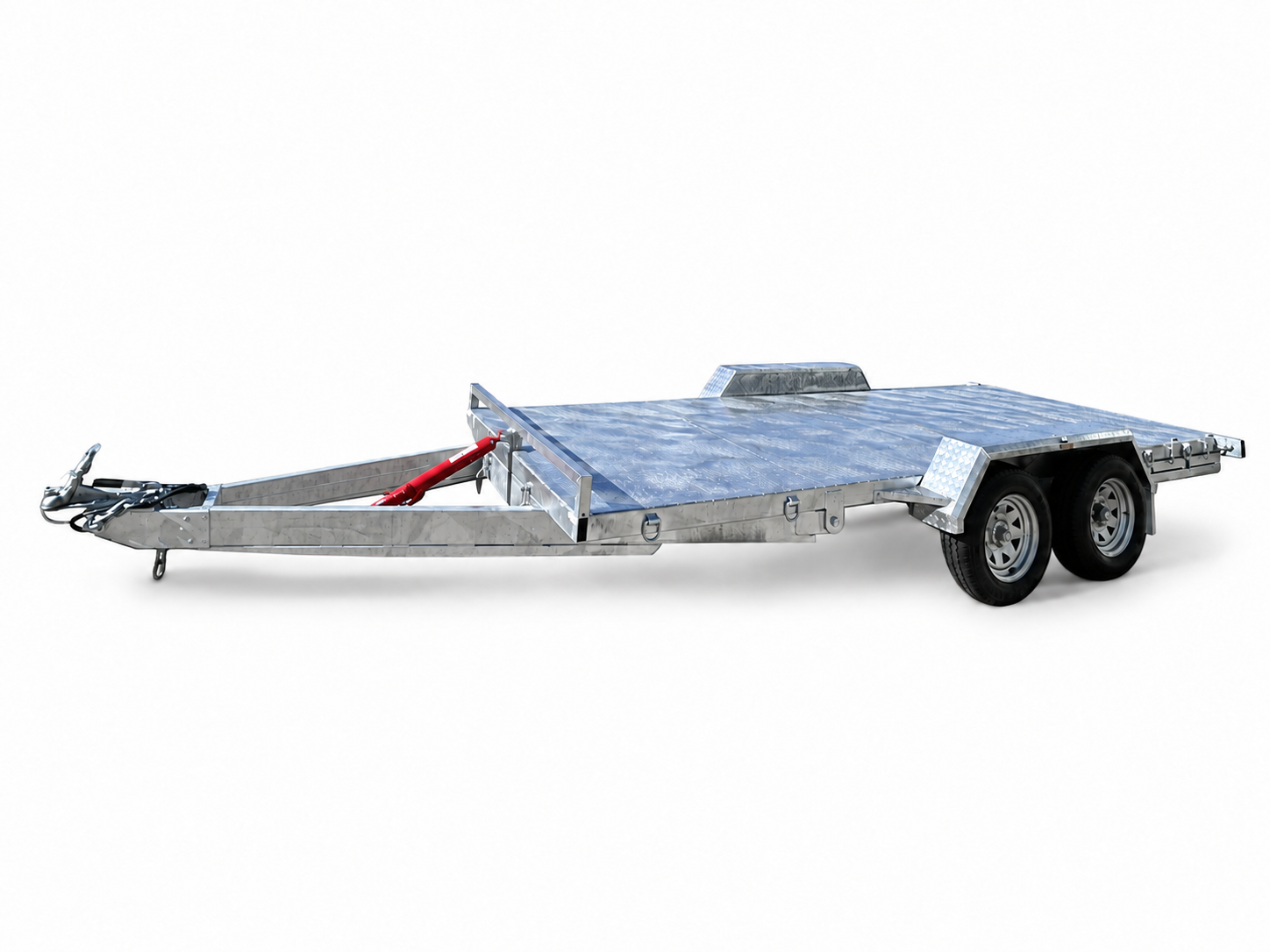 Flat-deck vehicle transporter — view 1